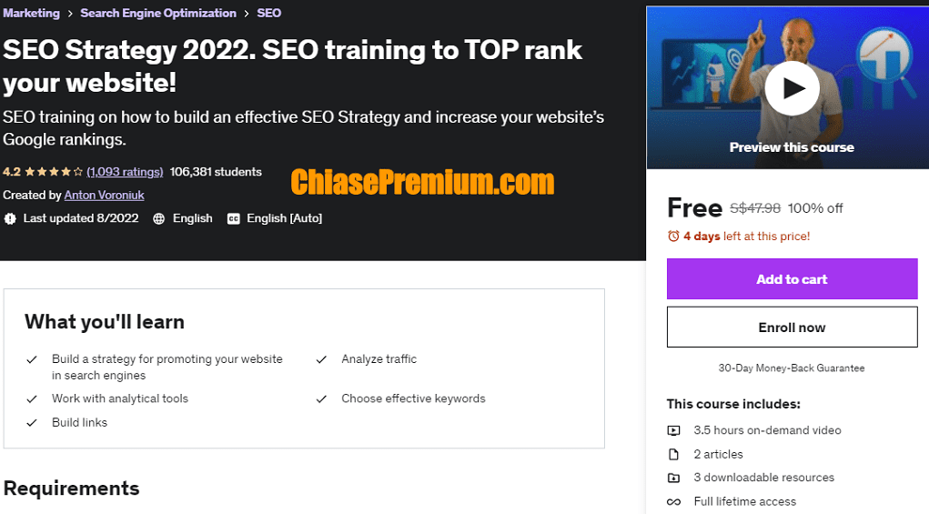 Udemy SEO Strategy 2022. SEO training to TOP rank your website