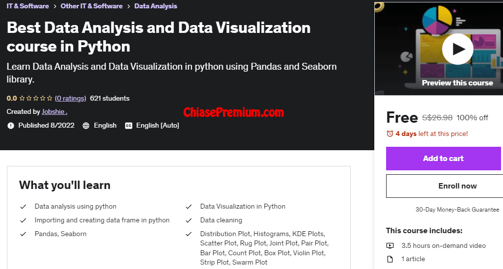 Data Analysis and Data Visualization course in Python