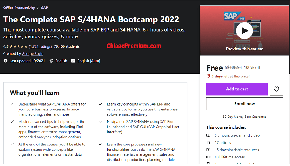 The Complete SAP S/4HANA Bootcamp 2022 Free