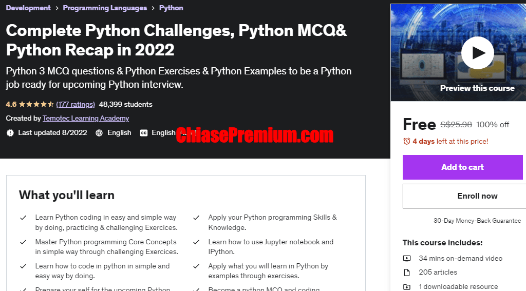 Complete Python Challenges, Python MCQ& Python Recap in 2022