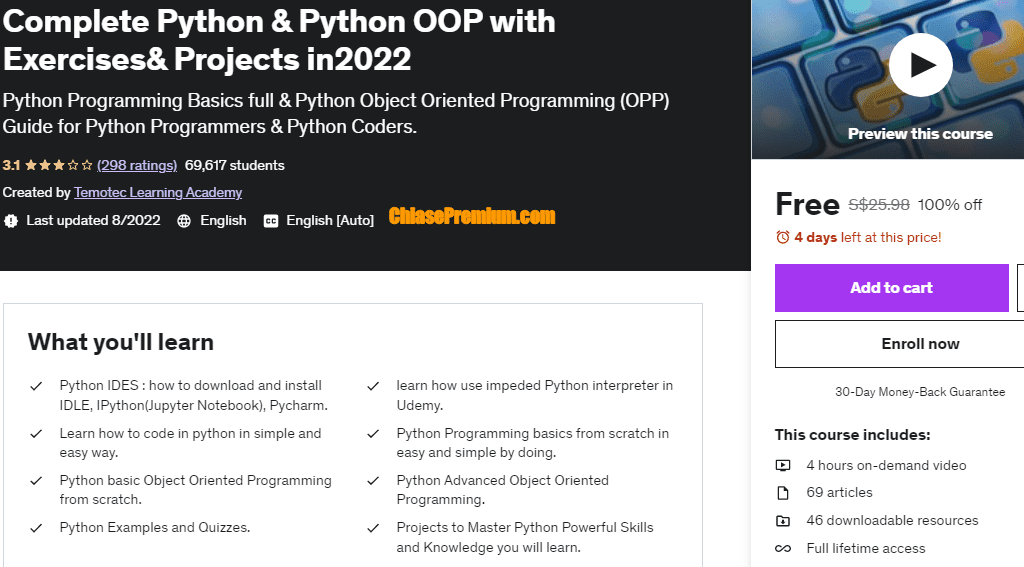 Complete Python & Python OOP with Exercises& Projects