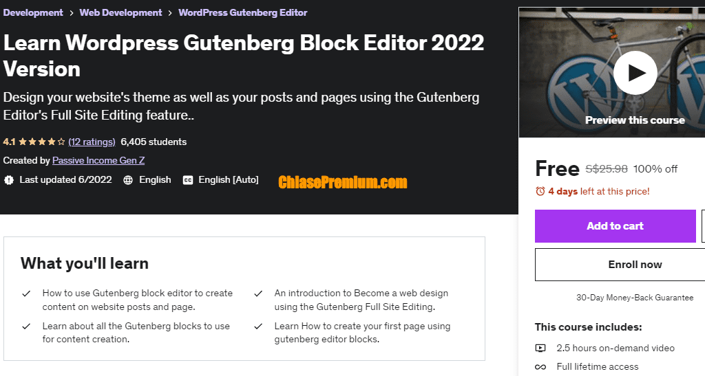 Learn WordPress Gutenberg Block Editor 2022 Version