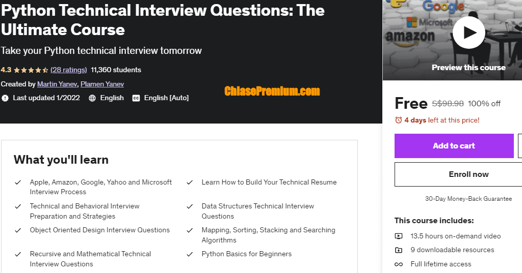 Python Technical Interview Questions: The Ultimate Course