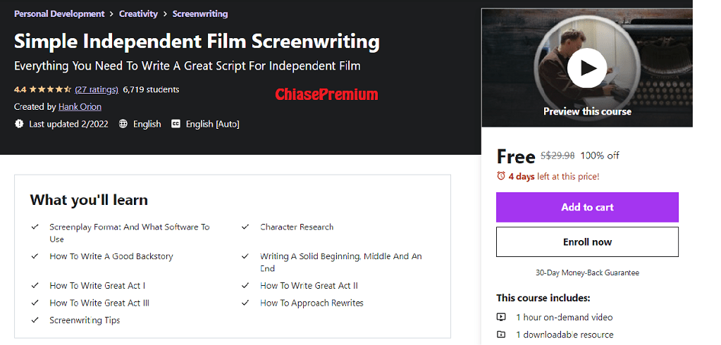 Simple Independent Film Screenwriting