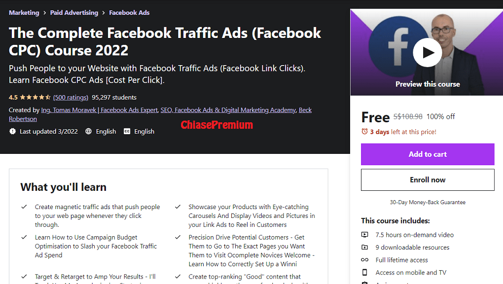 The Complete Facebook Traffic Ads - Facebook CPC - Course 2022 