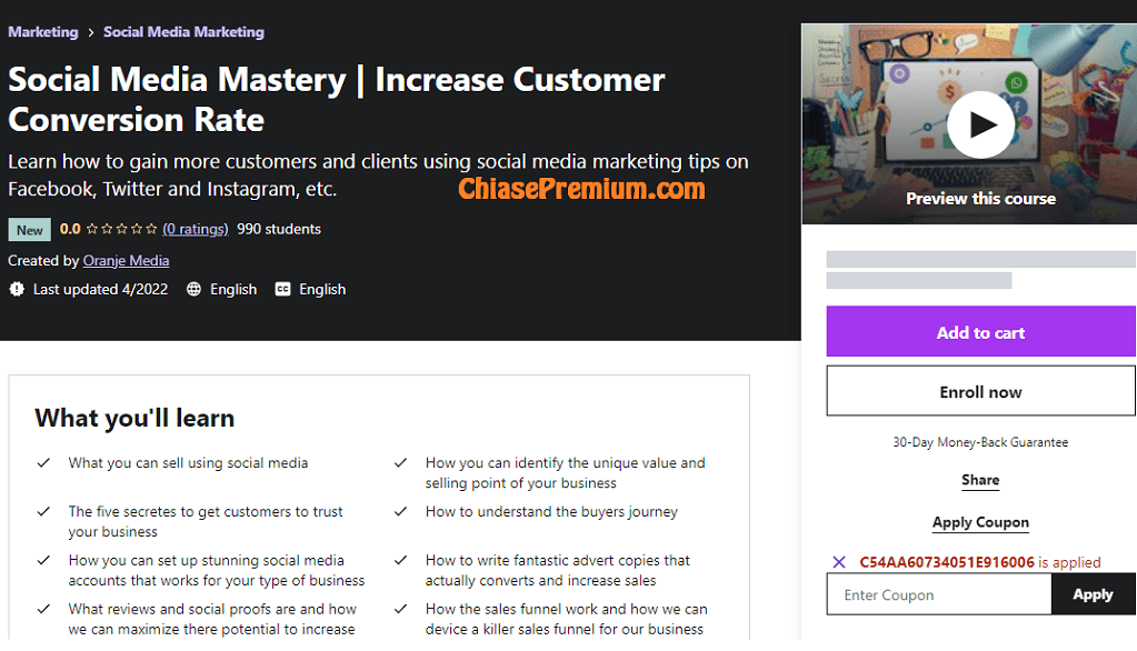 Udemy Social Media Mastery - Increase Customer Conversion Rate 