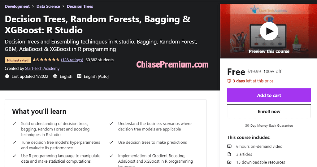 Decision Trees, Random Forests, Bagging & XGBoost: R Studio Decision Trees and Ensembling techinques in R studio. Bagging, Random Forest, GBM, AdaBoost & XGBoost in R programming