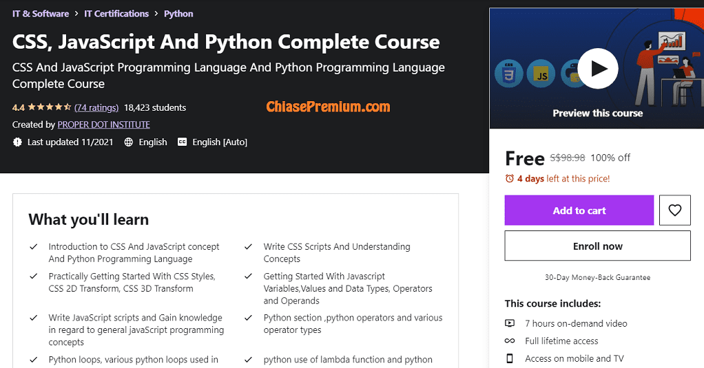 Free | CSS, JavaScript And Python Complete Course CSS And JavaScript Programming Language And Python Programming Language Complete Course