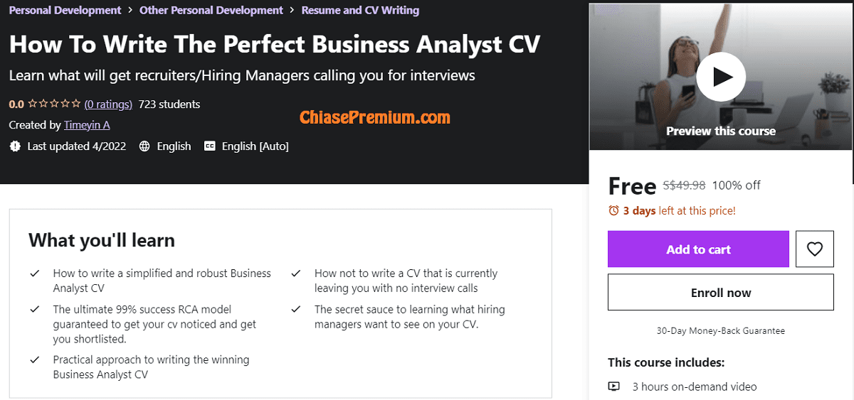 How To Write The Perfect Business Analyst CV