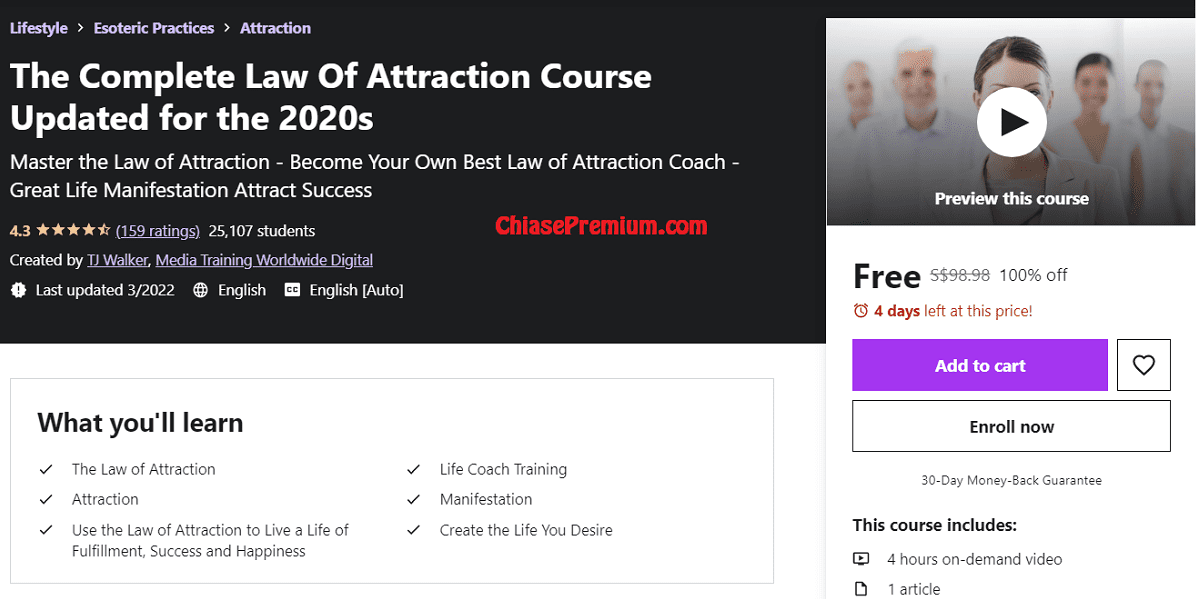 The Complete Law Of Attraction Course Updated for the 2020s Master the Law of Attraction - Become Your Own Best Law of Attraction Coach - Great Life Manifestation Attract Success