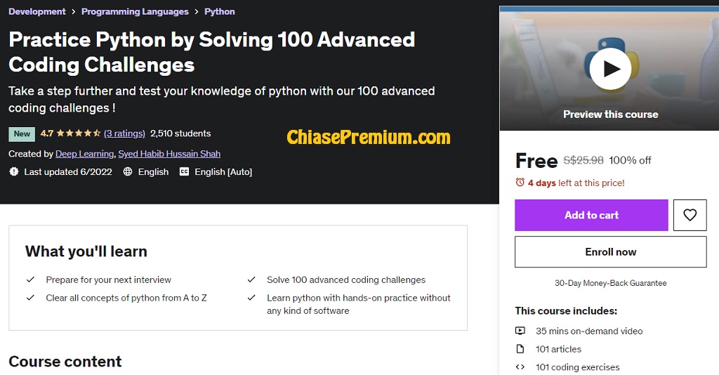 Practice Python by Solving 100 Advanced Coding Challenges