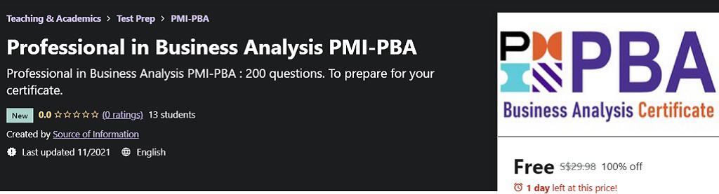 Professional in Business Analysis PMI-PBA Professional in Business Analysis