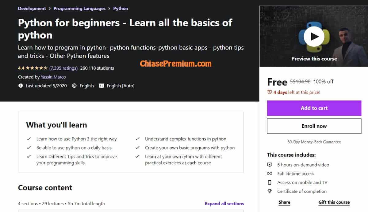 Python for beginners - Learn all the basics of python