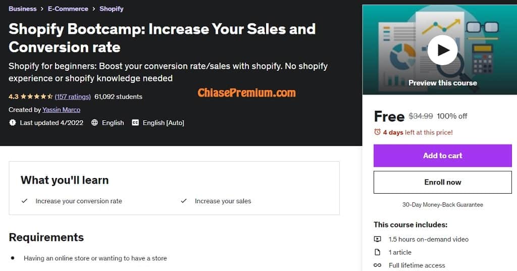 Shopify Bootcamp Increase Your Sales and Conversion rate