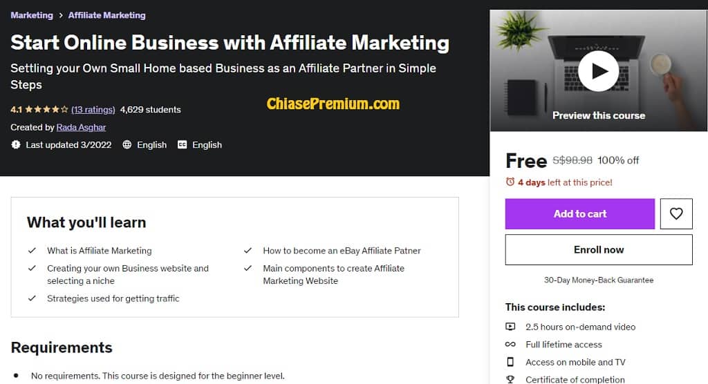 Start Online Business with Affiliate Marketing Free