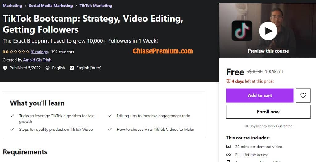 TikTok Bootcamp: Strategy, Video Editing, Getting Followers