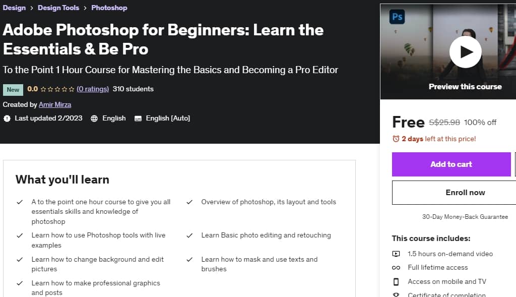 Adobe Photoshop for Beginners: Learn the Essentials & Be Pro