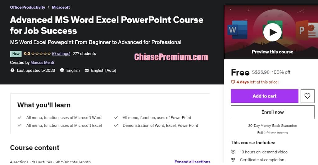 Advanced MS Word Excel PowerPoint Course for Job Success
