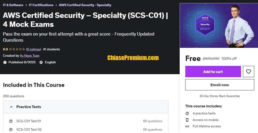 AWS Certified Security – Specialty (SCS-C01) | 4 Mock Exams