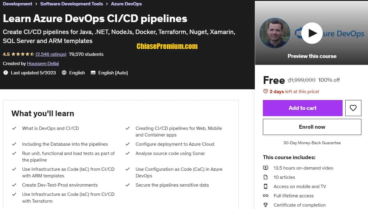 Learn Azure DevOps CI/CD pipelines
