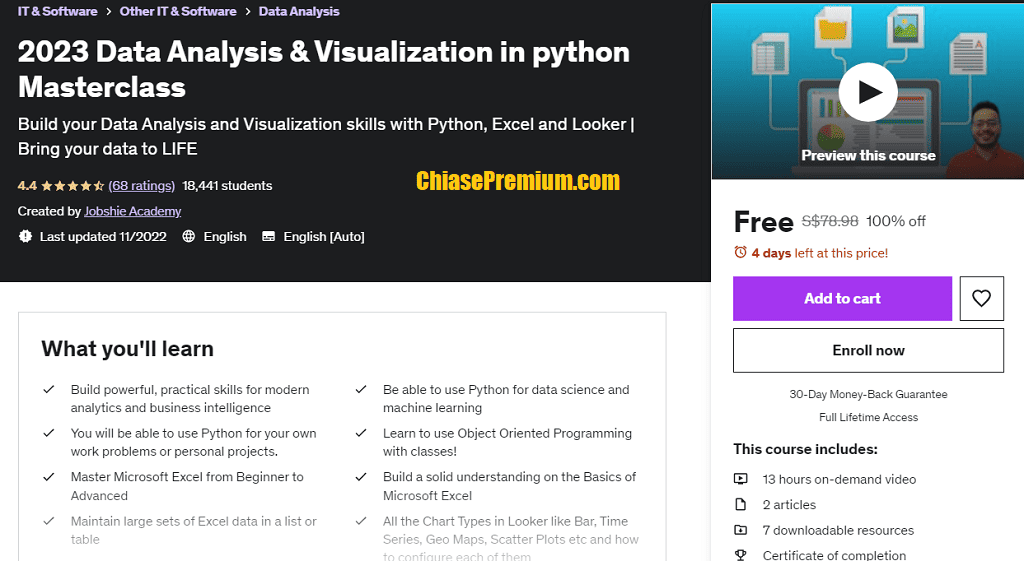 Data Analysis & Visualization in python Masterclass