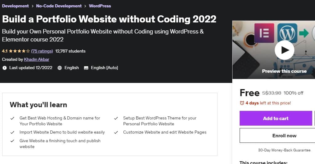 Build a Portfolio Website without Coding 2022