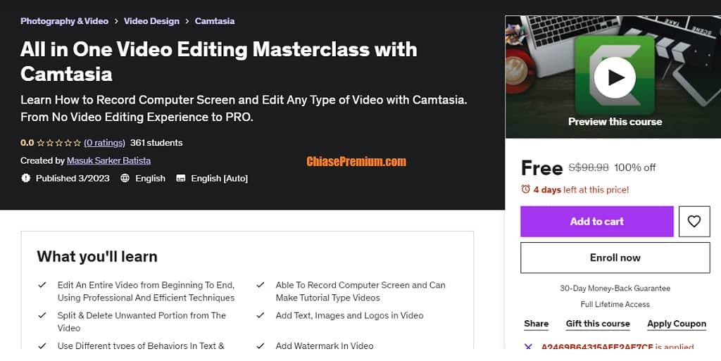 All in One Video Editing Masterclass with Camtasia