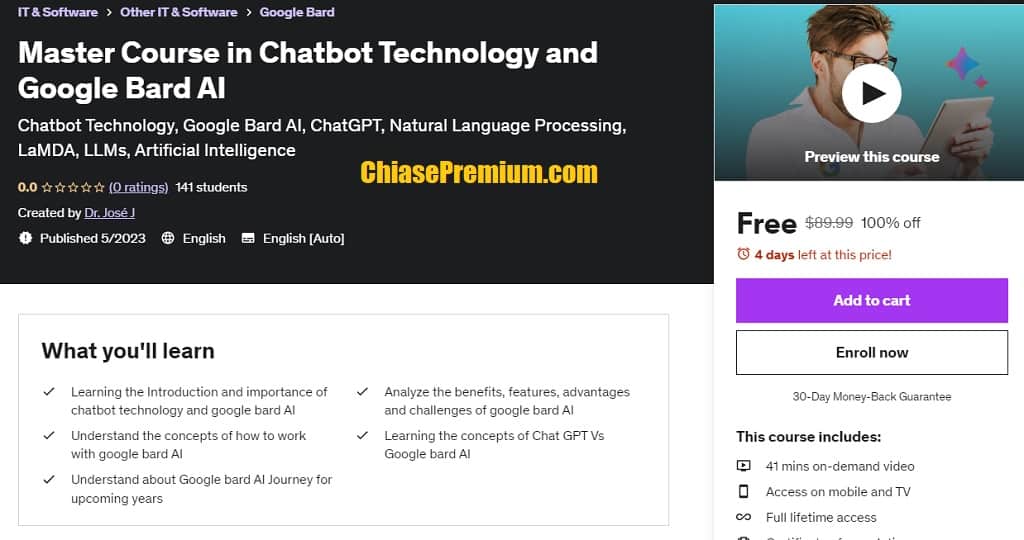 Master Course in Chatbot Technology and Google Bard AI