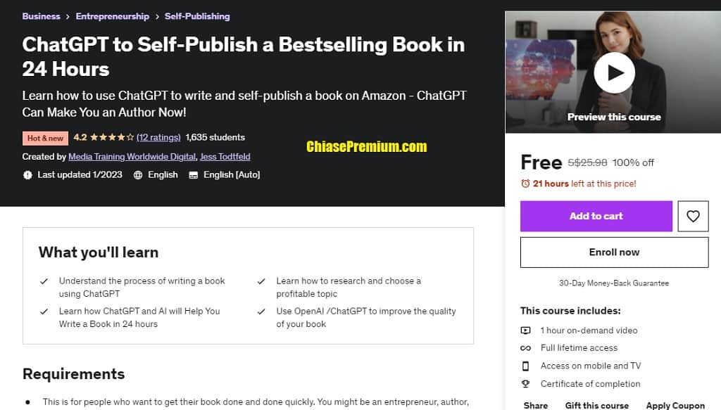ChatGPT to Self-Publish a Bestselling Book in 24 Hours