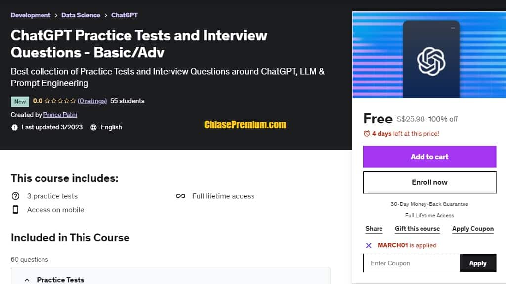 ChatGPT Practice Tests and Interview Questions - Basic/Adv