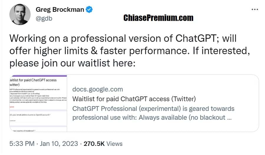 Thông báo về thời điểm ra mắt ChatGPT Pro