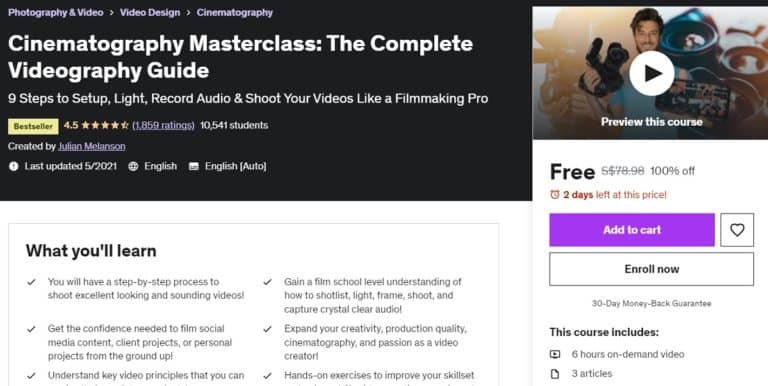 Cinematography Masterclass: The Complete Videography Guide