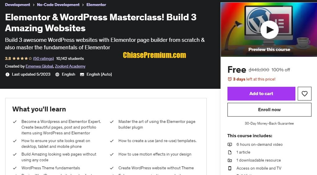 Elementor & WordPress Masterclass! Build 3 Amazing Websites