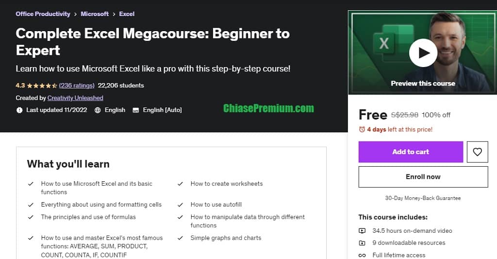 Complete Excel Megacourse: Beginner to Expert