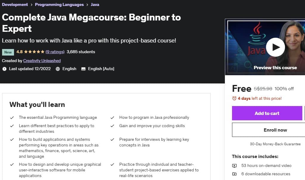 Complete Java Megacourse: Beginner to Expert