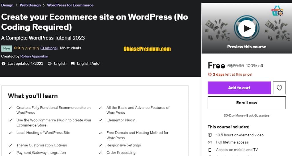 Create your Ecommerce site on WordPress