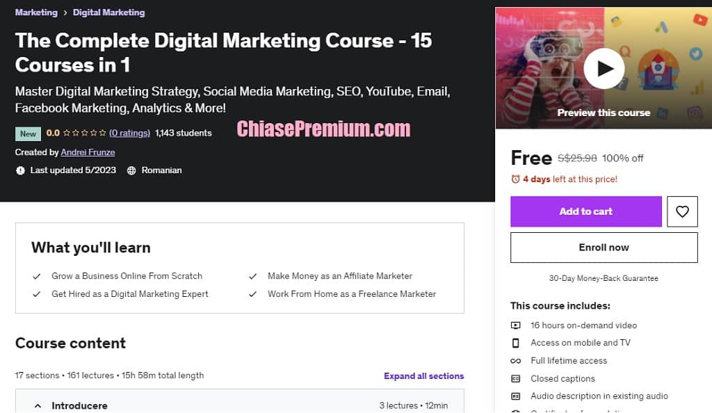 The Complete Digital Marketing Course - 15 Courses in 1