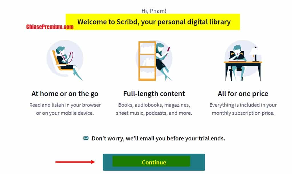 Đăng ký Scribd premium 60 ngày miễn phí
