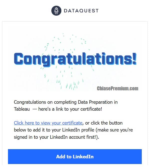 Dataquest certificate!
