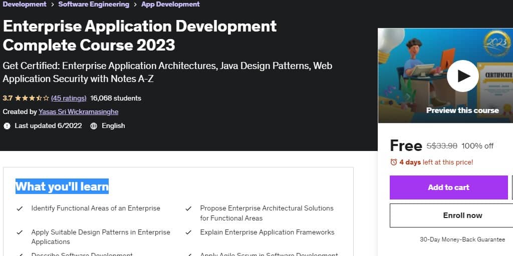 Enterprise Application Development Complete Course 2023
