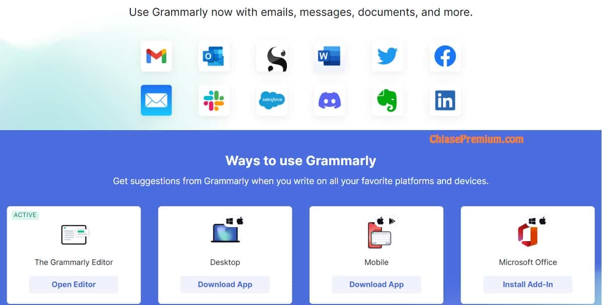 Mình có thể sử dụng Grammarly với nhiều chương trình ứng dụng khác nhau ở trên di động, trình duyệt, máy tính và máy tính bảng.