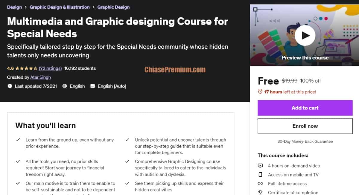 Multimedia and Graphic designing Course for Special Needs