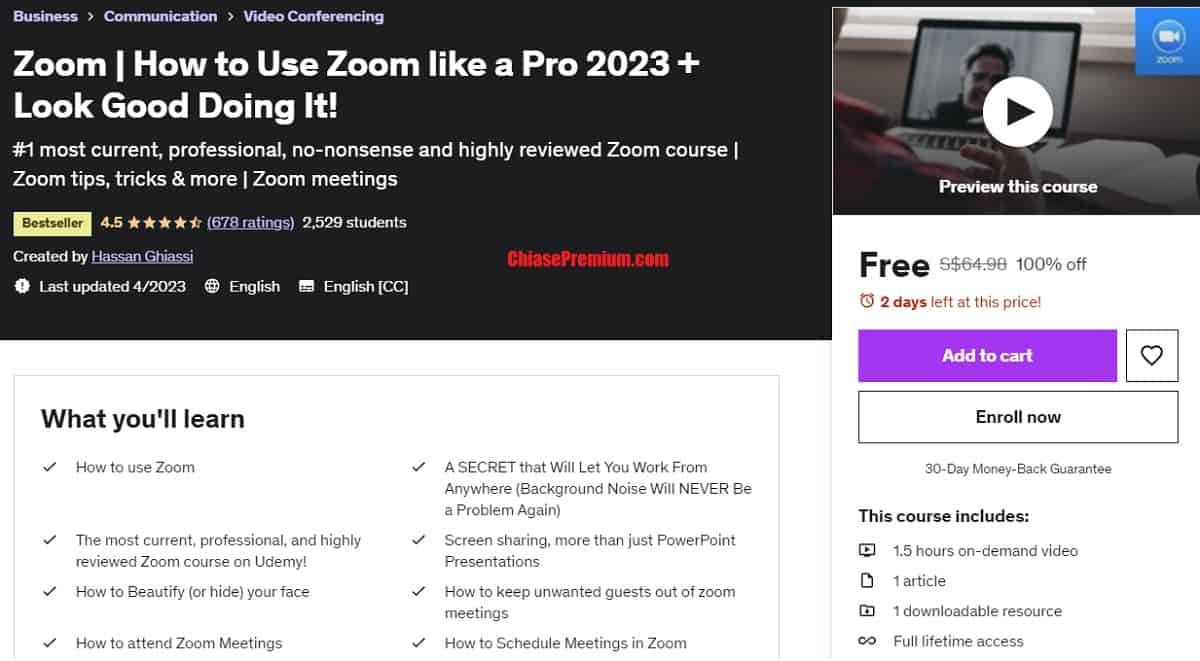 Khóa học hướng dẫn sử dụng Zoom chuyên nghiệp (miễn phí vĩnh viễn)