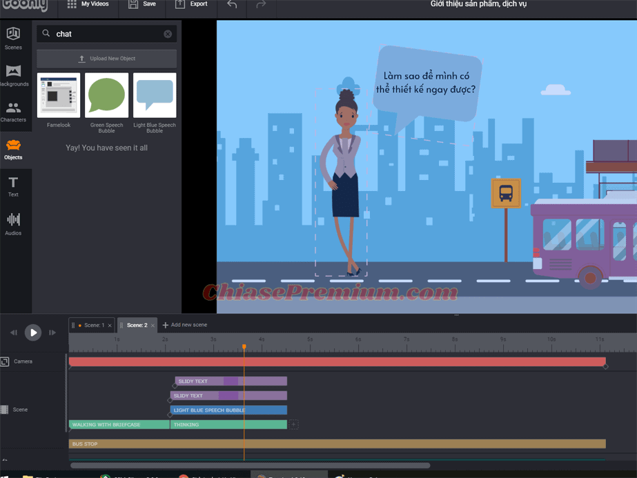 Hướng dẫn cách làm video animation giới thiệu sản phẩm, dịch vụ với Toonly (tiếp theo)