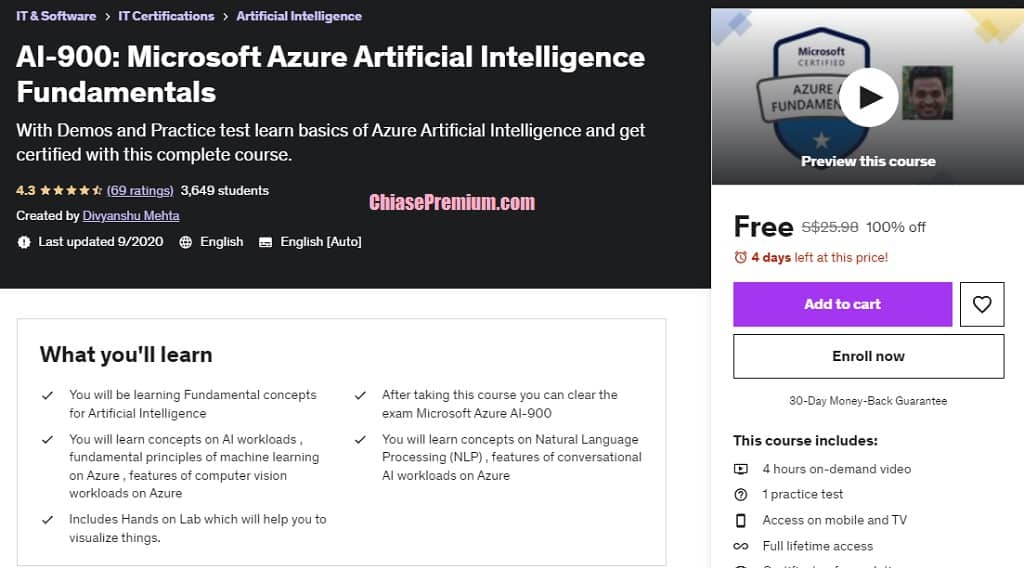 AI-900: Microsoft Azure Artificial Intelligence Fundamentals