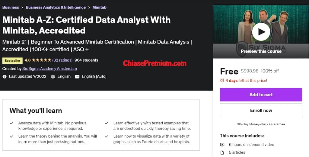 [100% off] Minitab A-Z: Certified Data Analyst With Minitab, Accredited