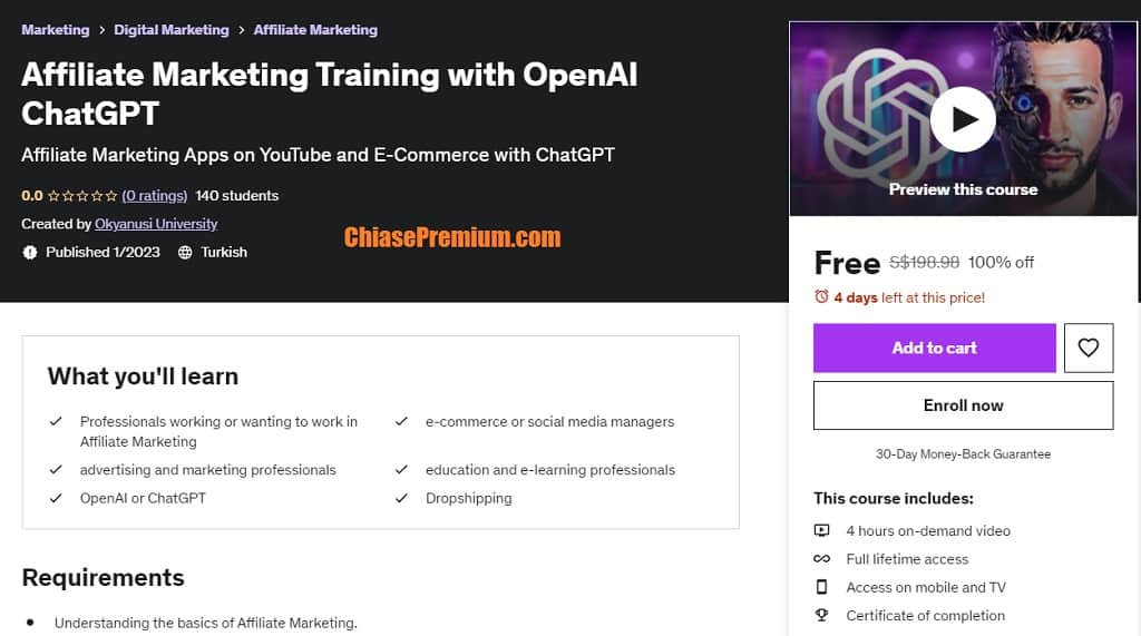 Affiliate Marketing Training with OpenAI ChatGPT