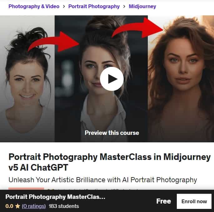 Portrait Photography MasterClass in Midjourney v5 AI ChatGPT