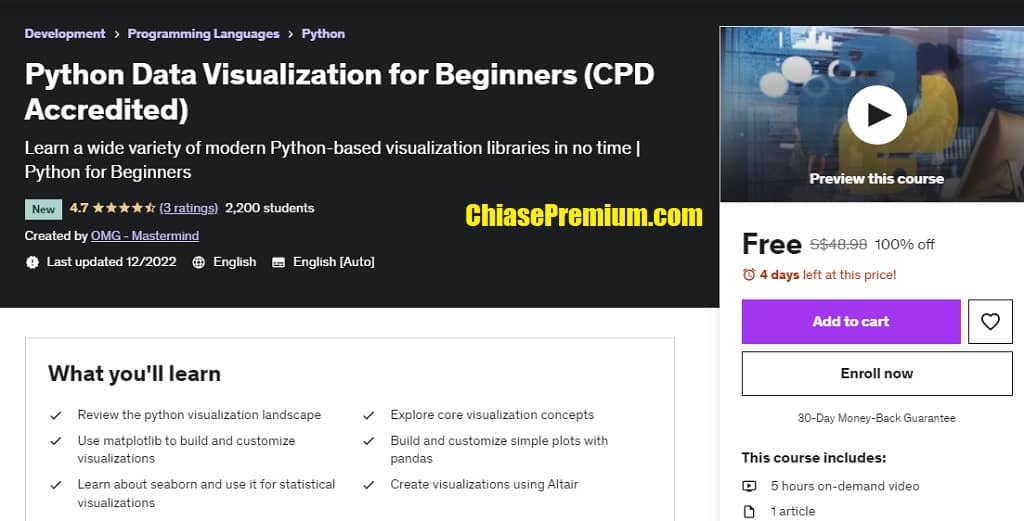 Python Data Visualization for Beginners (CPD Accredited)