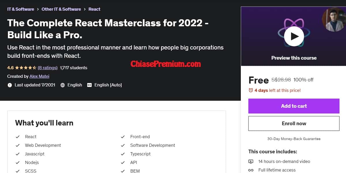 The Complete React Masterclass for 2022 - Build Like a Pro.
